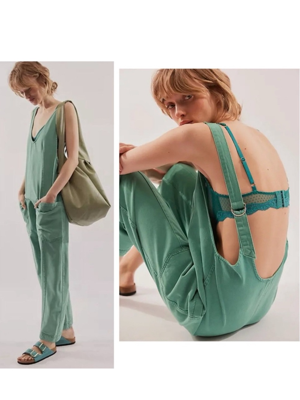 NWOT
Free People // We The Free
High Roller Jumpsuit Green size M - Picture 2 of 7